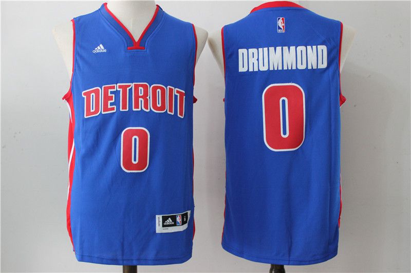 Men Detroit Pistons 0 Drummond Blue Stitched NBA Jersey